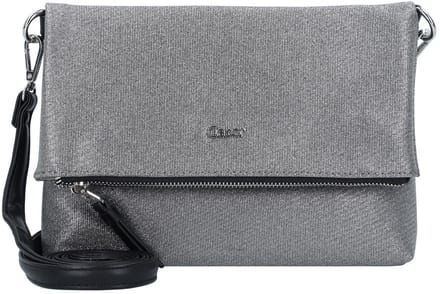 Gabor Schoudertas Jasmina Flap Bag Top Zip Metallic Black Zilverkleurig