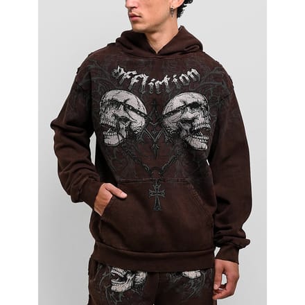 Affliction Collapse Hoodie bruin