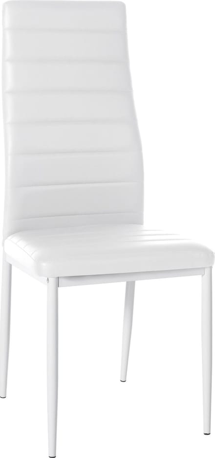 CLP Mayfair Eetkamerstoel - Zonder armleuning - Fauteuil - Metalen onderstel - wit Kunstleer