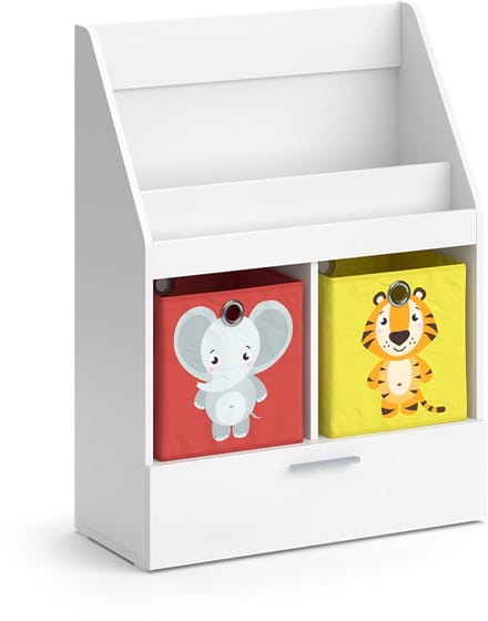Vicco Luigi Kinderboekenkast – 72 x 96.2 cm met lade en 2 vouwdozen opt.5 Wit