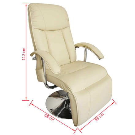 vidaXL - Massagestoel - kunstleer - crèmewit