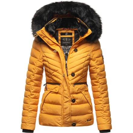 Gewatteerd & Winddicht Navahoo Westeriaa - Winterjas Dames - Volwassen - Afneembare Kraag -Capuchon - Geel - XS