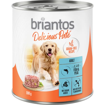 Briantos Delicious Paté 24 x 800 g Hondenvoer Vis en erwten