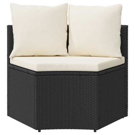 vidaXL - Bankstel - 2 - st - Zwart - Massief - Acaciahout - en - Poly - Ratten