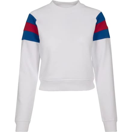 Urban Classics - Sleeve Stripe Crew Sweater/trui - 4XL - Blauw/Rood