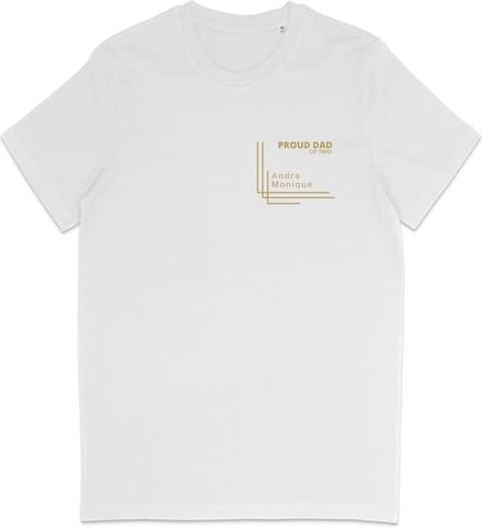 T Shirt Heren - Gepersonaliseerd - Trotse Vader Cadeau - Wit - M
