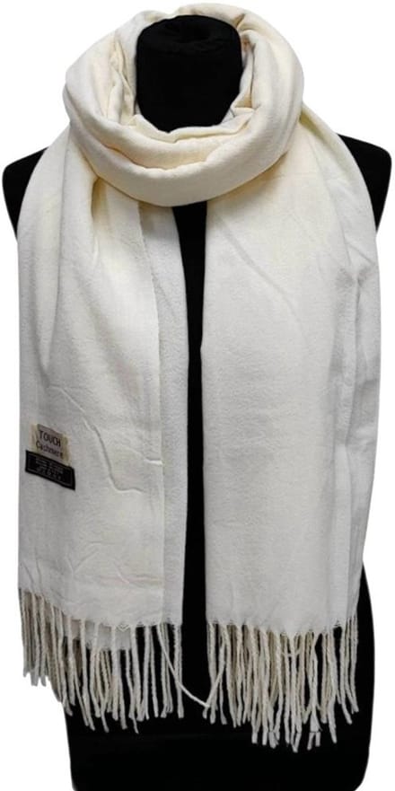 Lange Warme Sjaal - Unisex - Effen - Ecru/Crème - 200 x 75 cm (232620#)