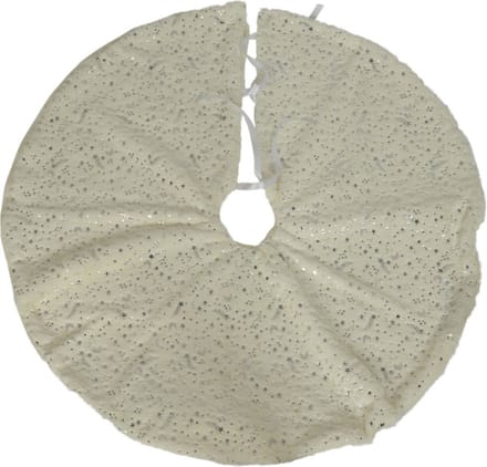 Kerstboomrok/kerstboom kleed wit/zilver 100 cm - Kerstversiering - Kerstboom rok/rokken