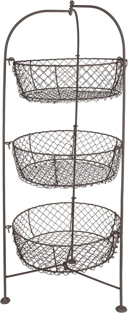 Clayre & Eef Mandenrek Ø 28x80 cm Bruin Metaal