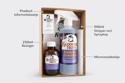 KloosterTrots Hardsteen Keukenblad Stripper/Impegnator Starterskit - Inhoud 750 ml - Prijs per set