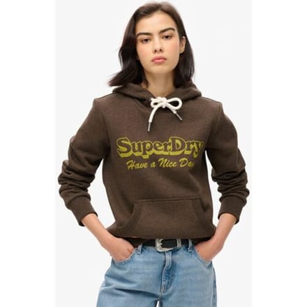 Superdry Archive Hoodie met Opdruk Bruin Grootte: 36
