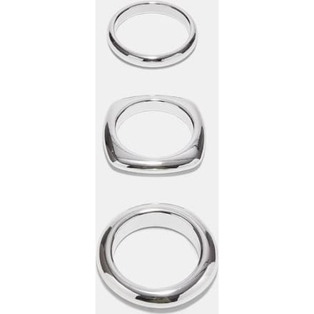 Stradivarius Set van 3 stevige armbanden  Grijs OS