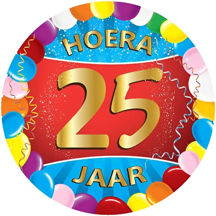 Bierviltjes 25 jaar - 25x stuks - multicolor - verjaardag/feest - feestartikelen
