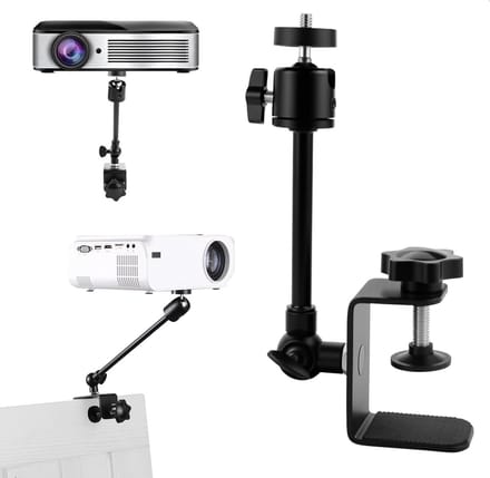 Projector Muurbeugel - Bureauhouder Beamer - Thuisbioscoop Inrichten - C-klem Basisontwerp - Tot 4 kg - Zwart