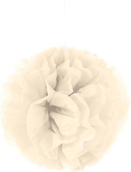Vegaoo - Crèmekleurige pompon hangdecoratie