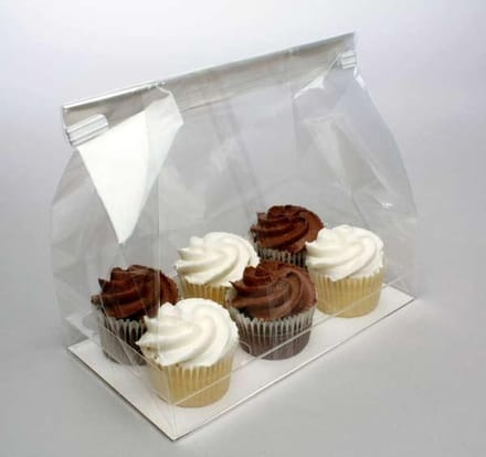 Cupcake Zakken voor 6 Mini Cupcakes 17.8x10.5x22.9cm (100 Stuks)