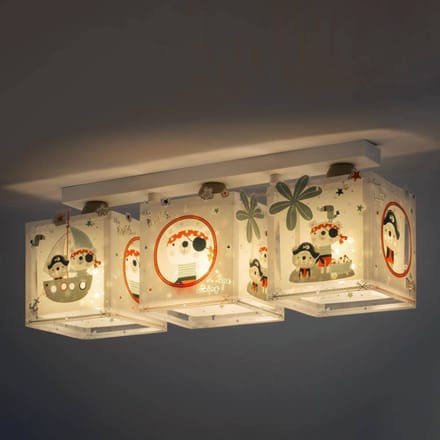 Dalber Piraten plafondlamp met 3-lamps voor de kinderkamer