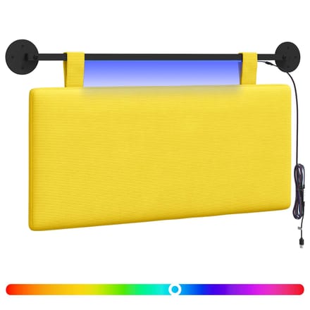 vidaXL - Hangend - hoofdbord - Licht - Geel - Corduroy - stof