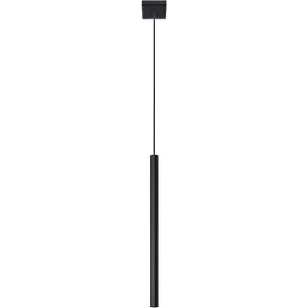 Hanglamp PASTELO 1 met slanke buisvormige kap - Sollux Lighting - IP20 - Zwart staal behuizing - 8 x 8 x 100 cm - 1 x G9 LED, exclusief lichtbron - Max. 8 W - Moderne hanglamp voor woonkamer, slaapkamer en eetkamer