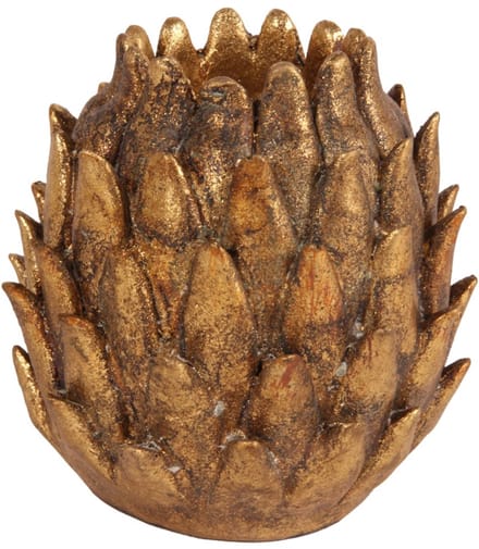 - candleholder artichoke | gold | polyresin | 9x8x8 cm - goud - 9x8x8