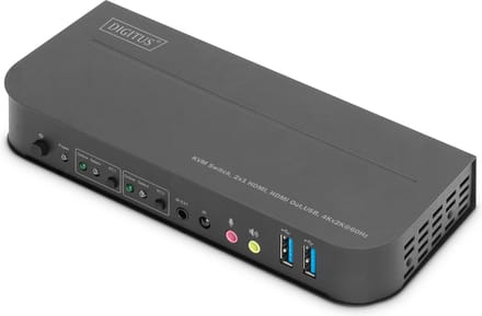 DIGITUS DS-12874 KVM Switch 2x1 HDMI HDMI Out.USB 4Kx2K@60Hz