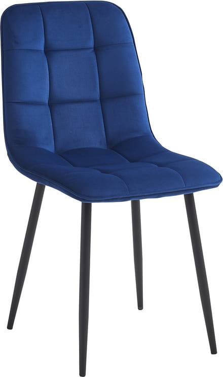 Colenis Bloqs Eetkamerstoel – Blauw – Velvet – Set van 2