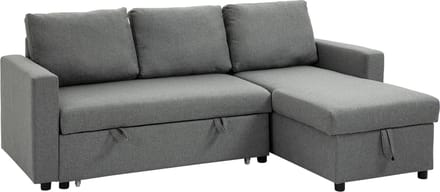 HOMCOM Sofabedset Polyester met linnenlook, schuim 211,5B x 146D x 85H cm Lichtgrijs