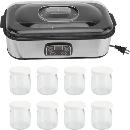 1,4L Elektrische Yoghurtmaker Instelbare Temperatuur Tijd Yoghurtmaker Machine met 8 stuks Yoghurtbekers US Plug