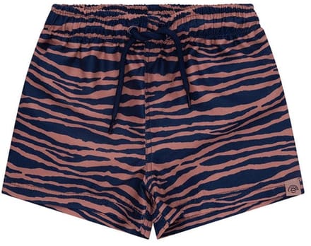 Vibrant Stripes Orange Blue Swim Boxer