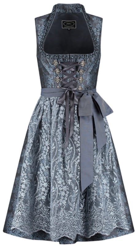 Oktoberfest Dirndl Deluxe - Jacquard Nachtblauw - Maat 44