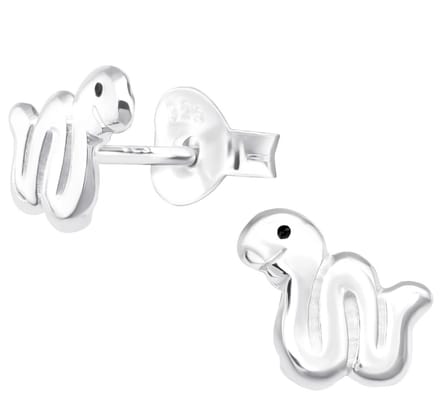 Joy|S - Zilveren slang oorbellen - 7 mm - kinderoorbellen