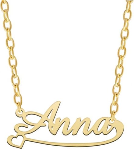 Gouden naamketting met hartje