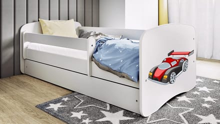 Kinderbed Met Lade en Lattenbodem Jongensmeisjes Wit - Verschillende Maten incl. Matras