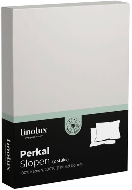 Linolux Kussensloop Katoen Perkal Offwhite 2x 60x70