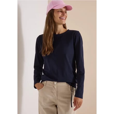 Longsleeve met ronde hals en tunnelkoord
