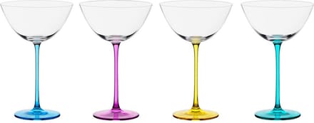 Anton Studio Design set van 4 cocktailglazen met gekleurde voet 18 cm 25 CL