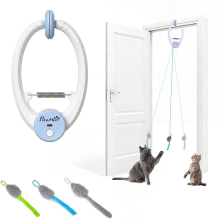 PawHut Kattenspeelgoed-ABS-24,1L x 13,8B x 6,6H cm-Wit