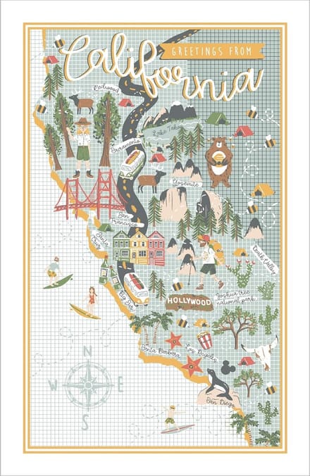 Katoenen Keukendoek met Californisch Citroendesign