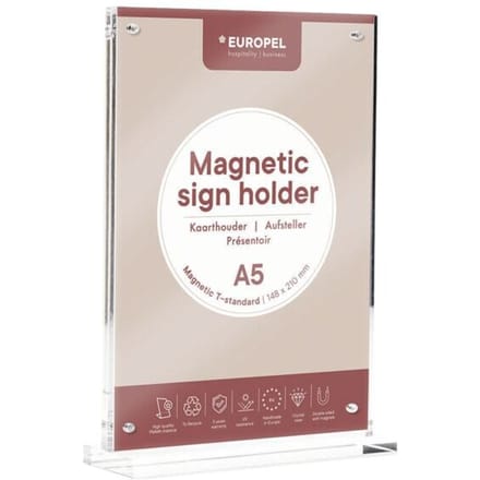 Europel Kaarthouder Luxe - T-standaard - A5 - 14,8 x 21 cm - Met magneten