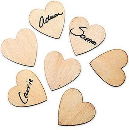 Weddingstar Houten hartjes voor drop top gastenboek - 50 stuks