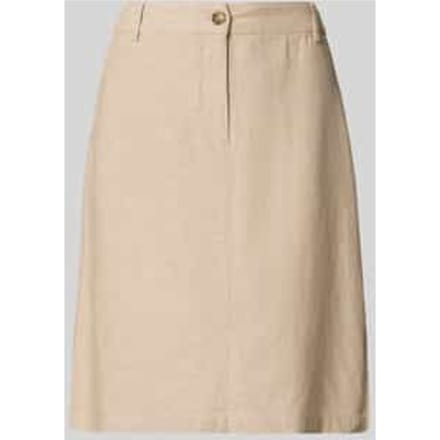 Knielange rok van een mix van linnen en viscose, model 'Lava'