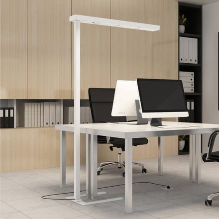 Arcchio LED kantoor vloerlamp Susi, wit, sensor, touchdimmer