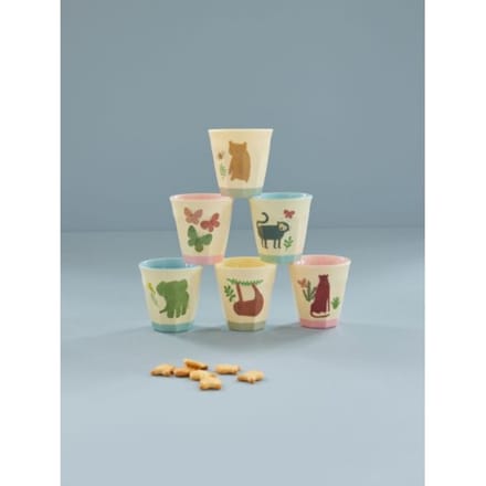 Rice melamine beker small sweet jungle print, assorti