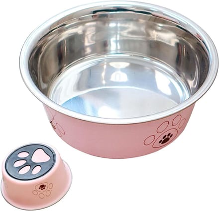 Honden Eetbak - Voerbak Kat - Veilig Voeren - Antislip Bodem - 21.8 cm - Roze