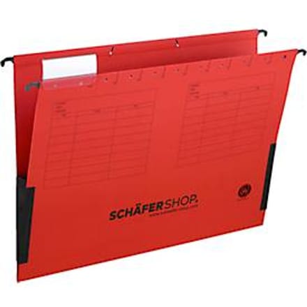 Schäfer Shop Select  hangmappen, voor formaten tot A4, met soufflets aan de zijkant, rood
