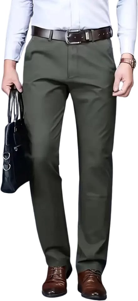 Nivard Pantalon Heren - Chino - Golfbroek - Nette Broek - Elastische Tailleband - Volwassenen - Olijf - 44