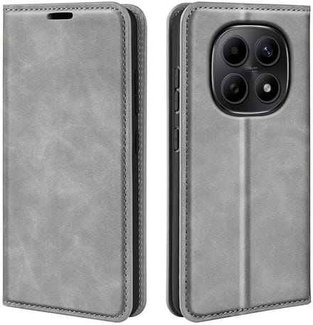 MobyDefend Hoesje - Geschikt voor Xiaomi Redmi Note 15 4G - Luxe Wallet Bookcase (Magnetische Sluiting) - Grijs