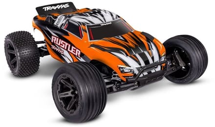Traxxas Rustler 2wd Brushed incl battery en USB-C charger oranje