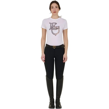 Katoenen dames-T-shirt Equestro Lamina Monogram