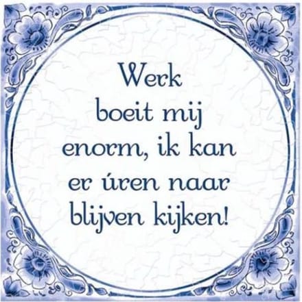 Delfts Blauw Tegel Werk Boeit 14,5cm